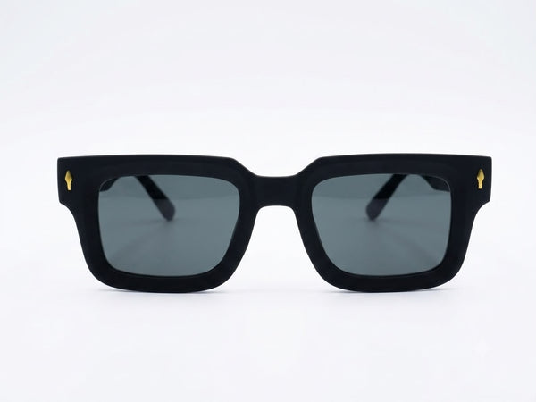 Bold Square Matte Black Sunglasses Edgy Geometry Meets High-Fashion Design