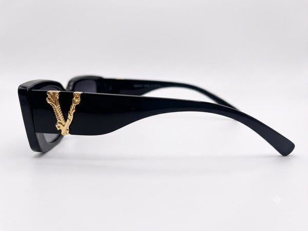 Versace Gradient Narrow Rectangular Sunglasses High-End Glamour with a Y2K Edge